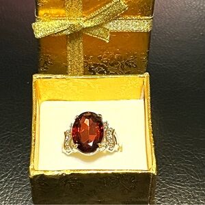 Elegant Garnet Cocktail Ring
